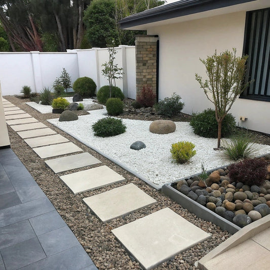 jardin avec du gravier décoratif